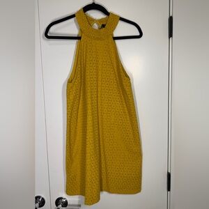 Zara Mustard Backless Eyelet Dress